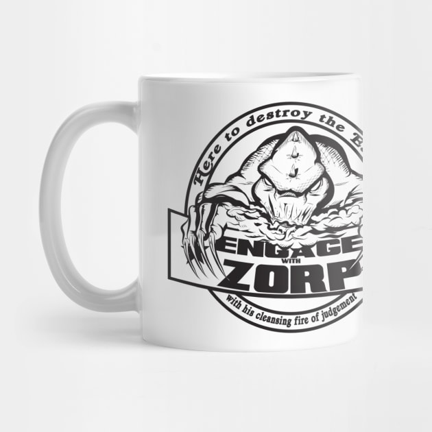 Engage With Zorp (Black) by amodesigns